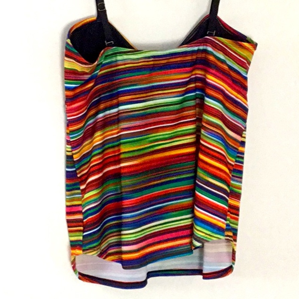 Ana, Striped Camisole, Layering Top with Bra, No Padding. Rainbow, Hippie, Y2K - Picture 3 of 6